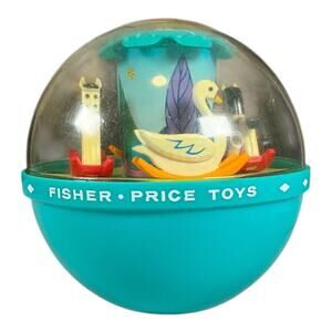 Vintage Fisher-Price Merry-Go-Round Push ’N Spin Toy 1960s–70s Classic Baby